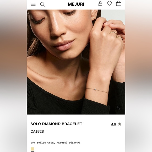 Jewelry - Mejuri Solo Diamond Bracelet in Gold